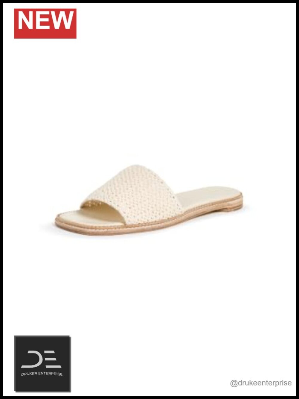 Women's Juno Slide Sandals Slingback Flat Crochet Leather Sole